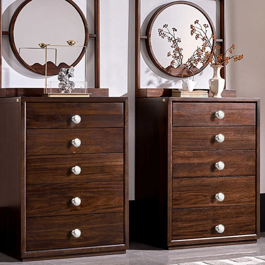 

20Pcs Modern Round Cabinet Handles Brushed Drawer Knobs for Dresser Cupboard Table Door Hardware Smooth Silver Tone