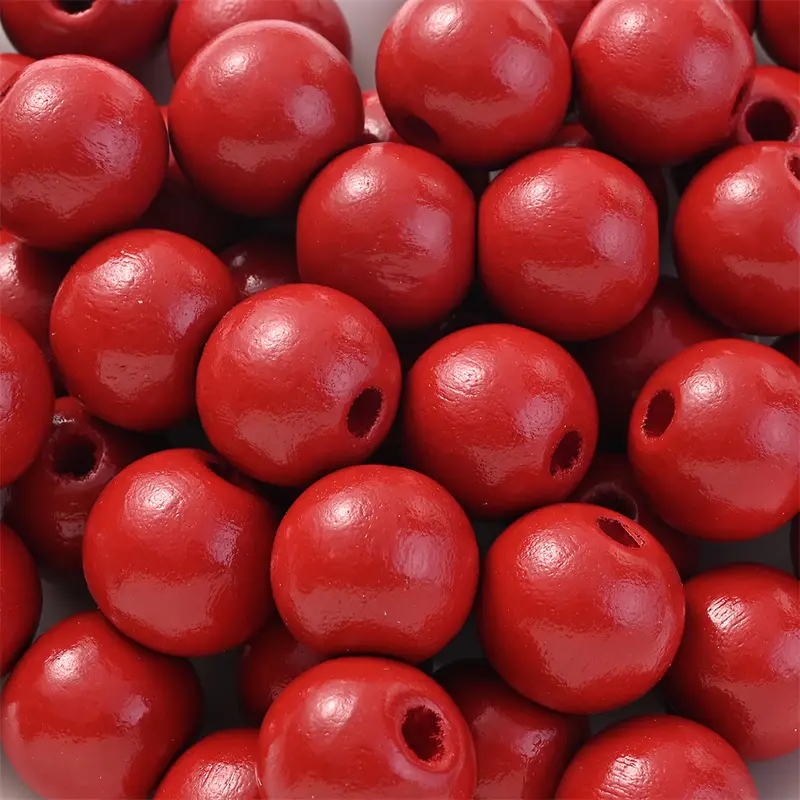 50Pcs 16mm Colorful Wooden Beads Round Straight Hole Loose Spacer Beads For Diy Bracelets Necklaces Jewelry Accessories - Image 26