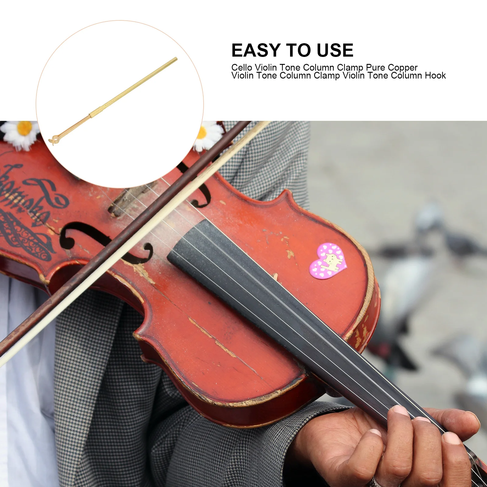 

Cello Sound Post Clip Premium Copper Retriever Tool for Violin Column Maintenance Easy Use Musical Instrument Repairing