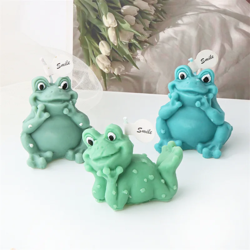 

3D Frog Silicone Candle Mould DIY Desktop Aromatherapy Plaster Making Supplies Animal Shape Ornament Holiday Handmade Gift