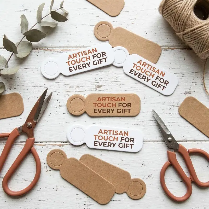 Retail Store Jewelry Price Tags Kraft Paper Blank Labels with Strings DIY Labeling 100pcs Lot Craft Supplies