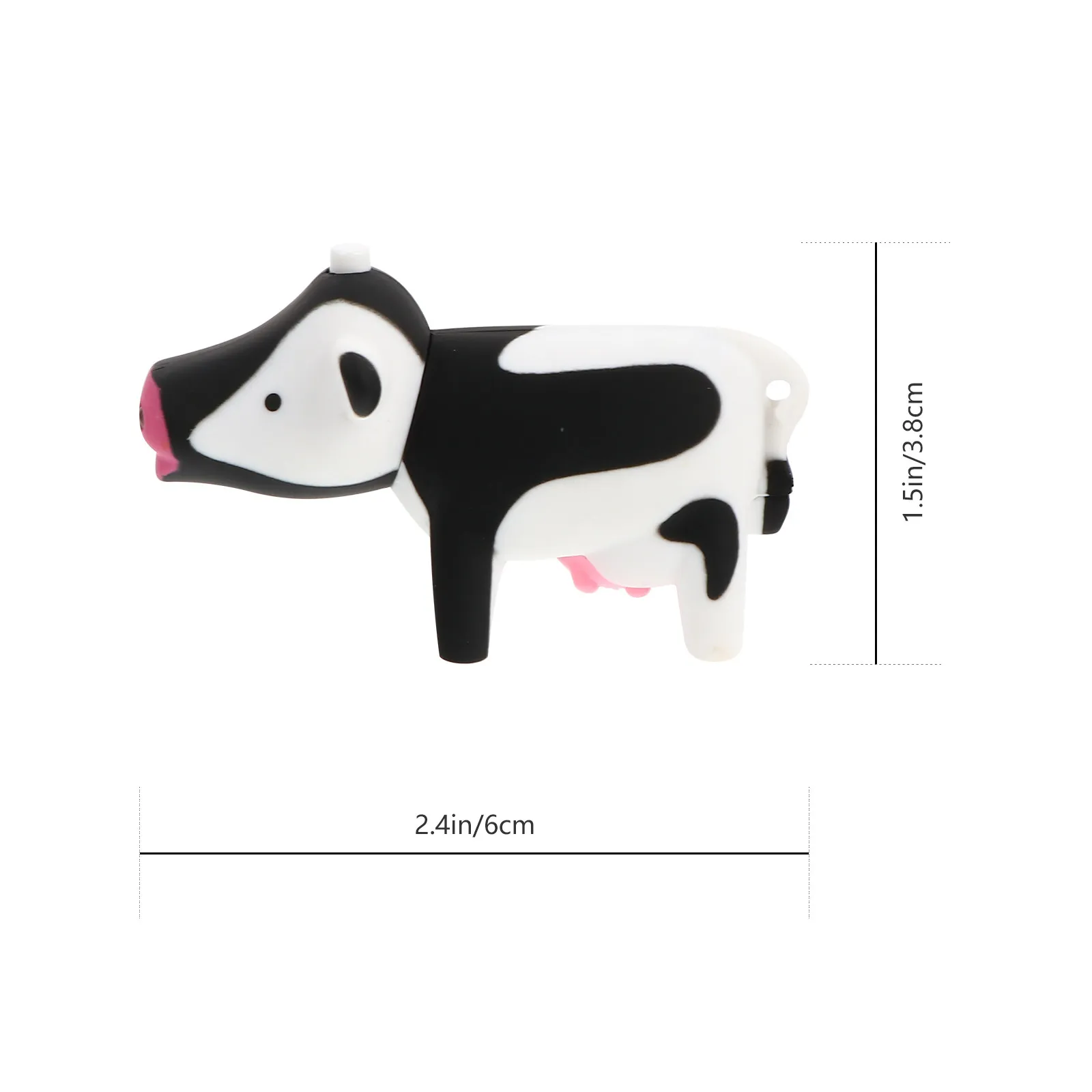 2Pcs Farm Animal Keychain Cow Shaped Luminous Key Ring with Flashlight and Sound for Keys Organization Purse Backpack Charm