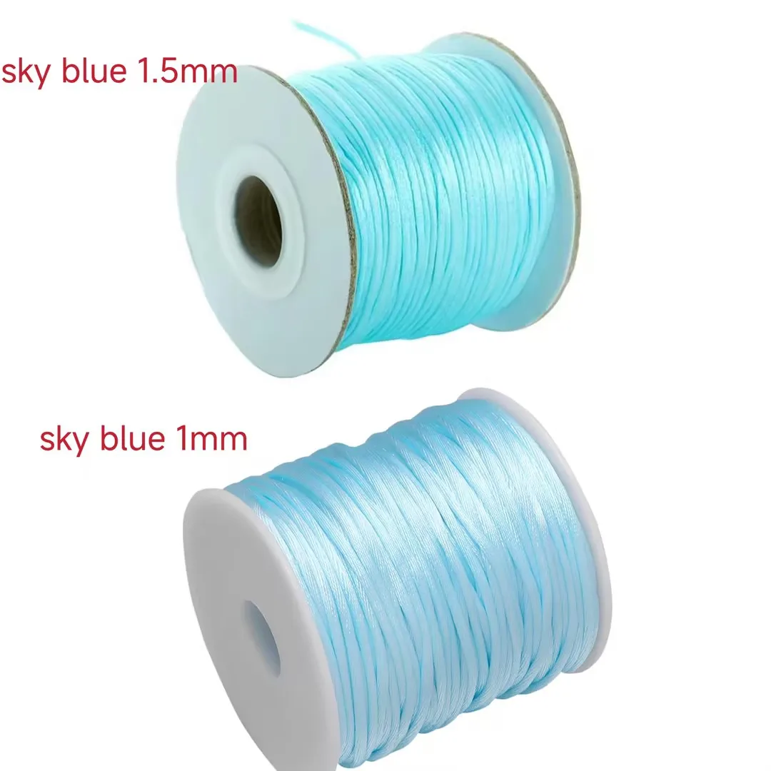 50–80 Yards 1,5/2 mm Satin-Nylon-Verkleidungsschnüre für die Schmuckherstellung, Rattail-Schnüre für DIY chinesische Knoten-Armbänder, Perlenherstellung – Detail 1