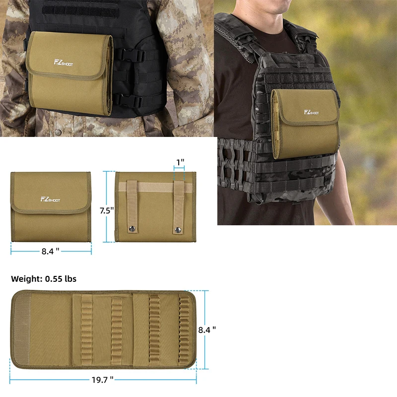 

EZshoot 100 Rounds Ammo Pouch Case Foldable Nylon Wallet Ammo Holder Compatible with Most Bullet Type for Outdoors Hunting