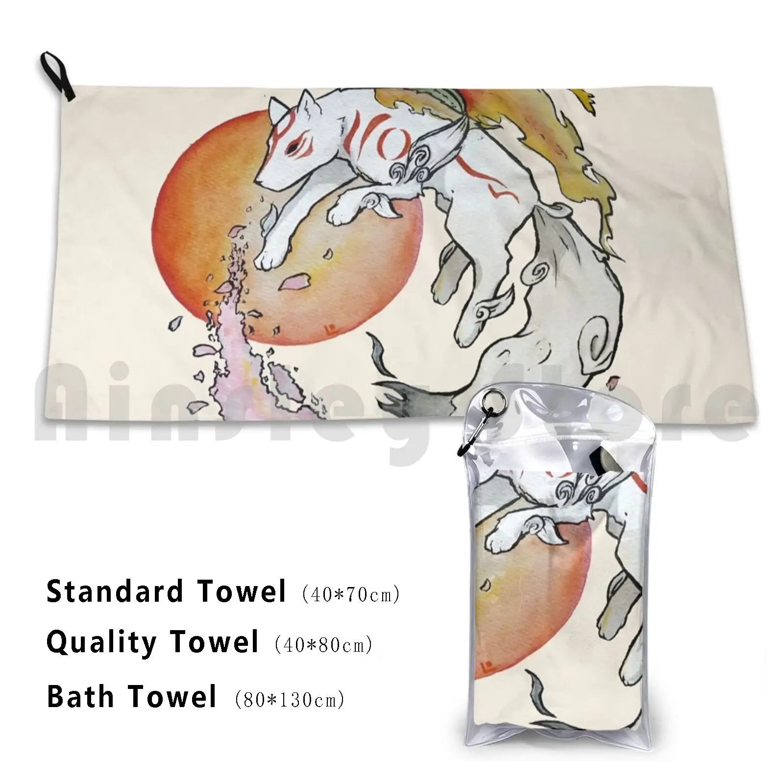 ? Kami Custom Towel Bath Towel Okami ? Kami Japan Japanese Culture Japanese Culture Animal Deity Godhead