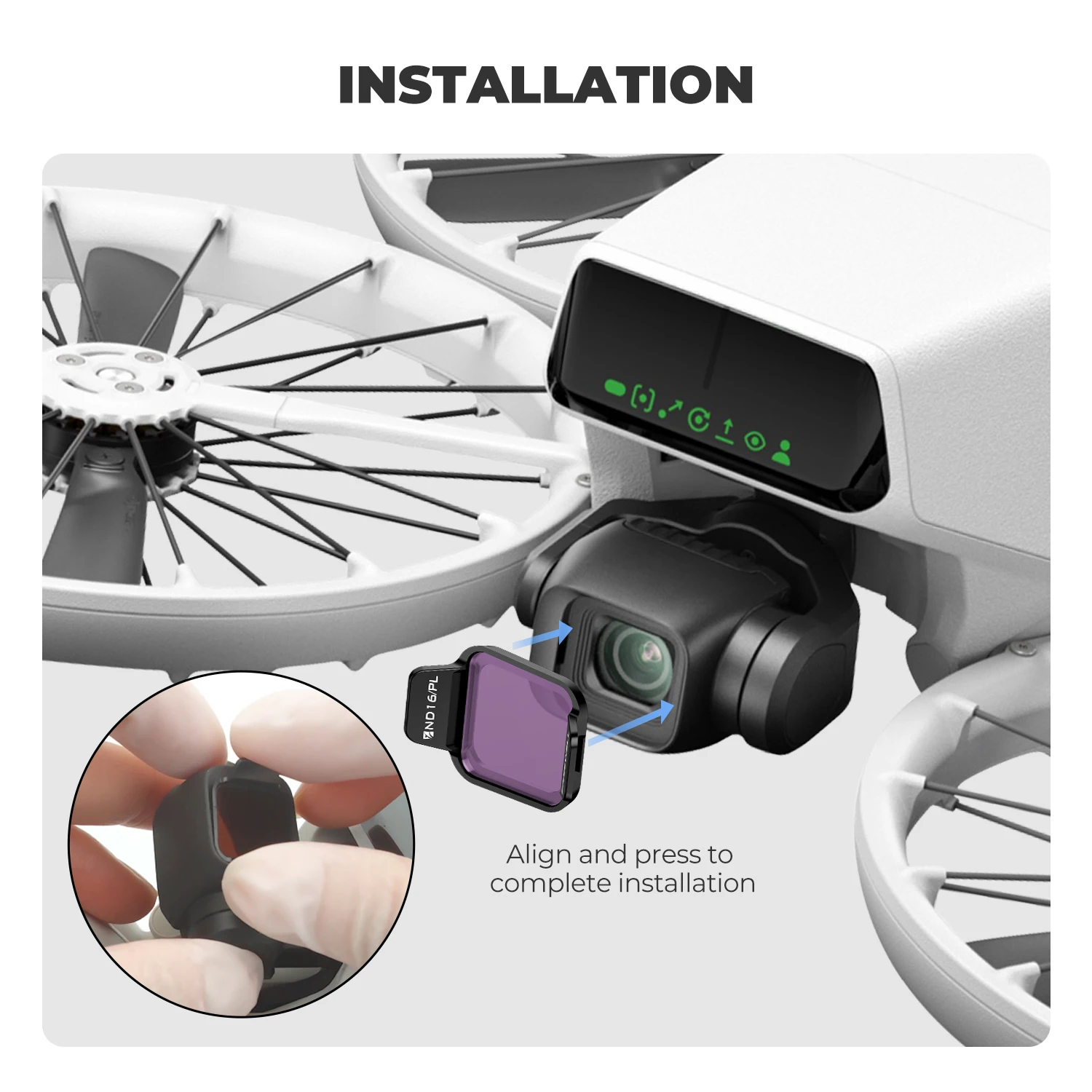 Freewell มาตรฐานวัน ND ชุดกรองสําหรับ DJI Flip Drones ND8 ND16 ND32 ND64 ND128 PL ตัวกรอง, สําหรับการลดแสง, สีที่เพิ่มขึ้น