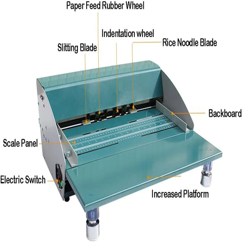 18inch Electric Paper Creasing Machine 460mm With Lengthened Book Board 110V Electric Indentation Machine