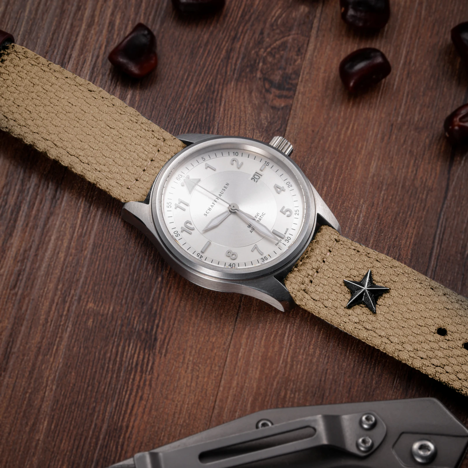 Hemsut-ブレスレット デ モントル ミリタリー パール ハッパター、ヴィンテージ時計、ブレスレット パイロット、シチズン ティムズ、18mm、22mm、24mm