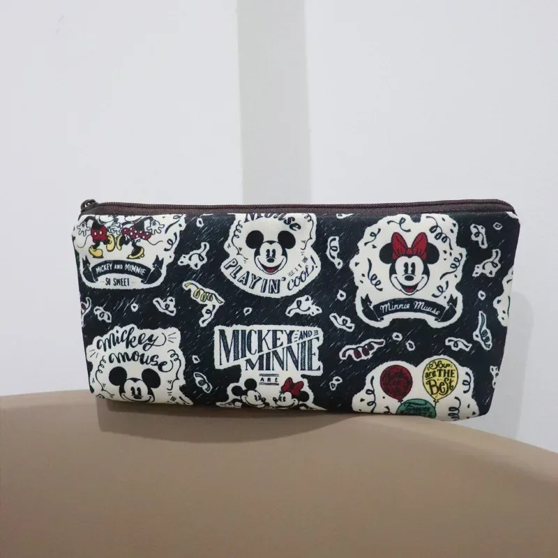 Cartoon Mickey Retro Canvas Pen Case Large Capacity Student Male Female Literary Prize Junior High Stationery Printed Fashion