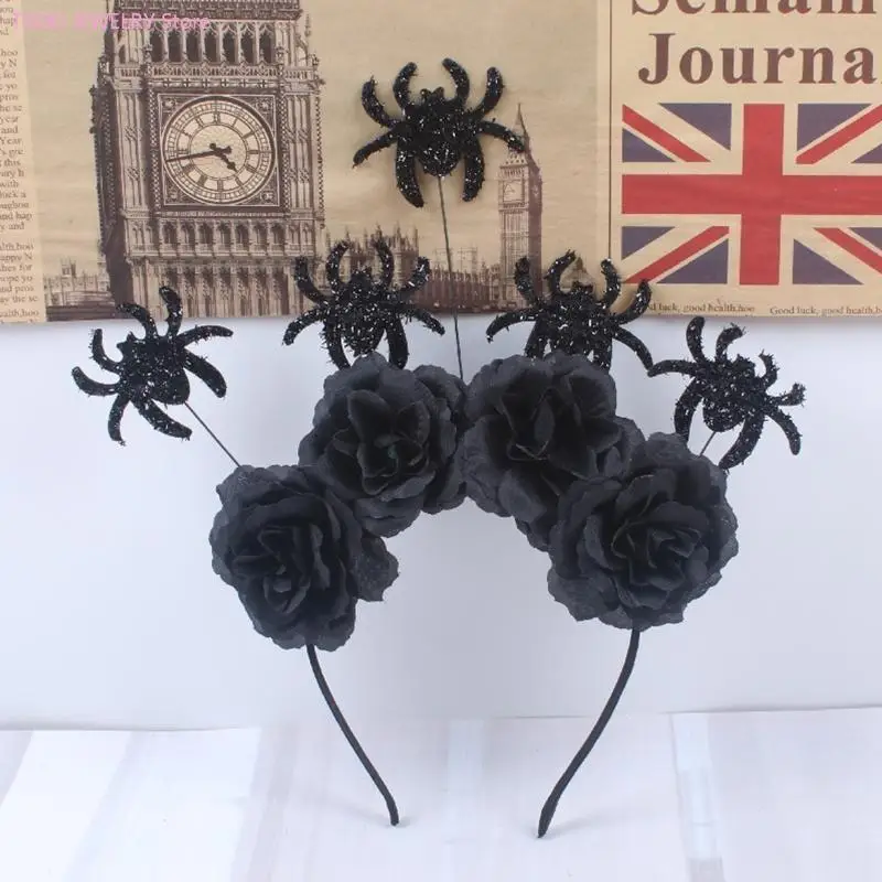 62KE bloem hoofdband voor meisjes spinnenhaar hoepel Halloween s en kronen