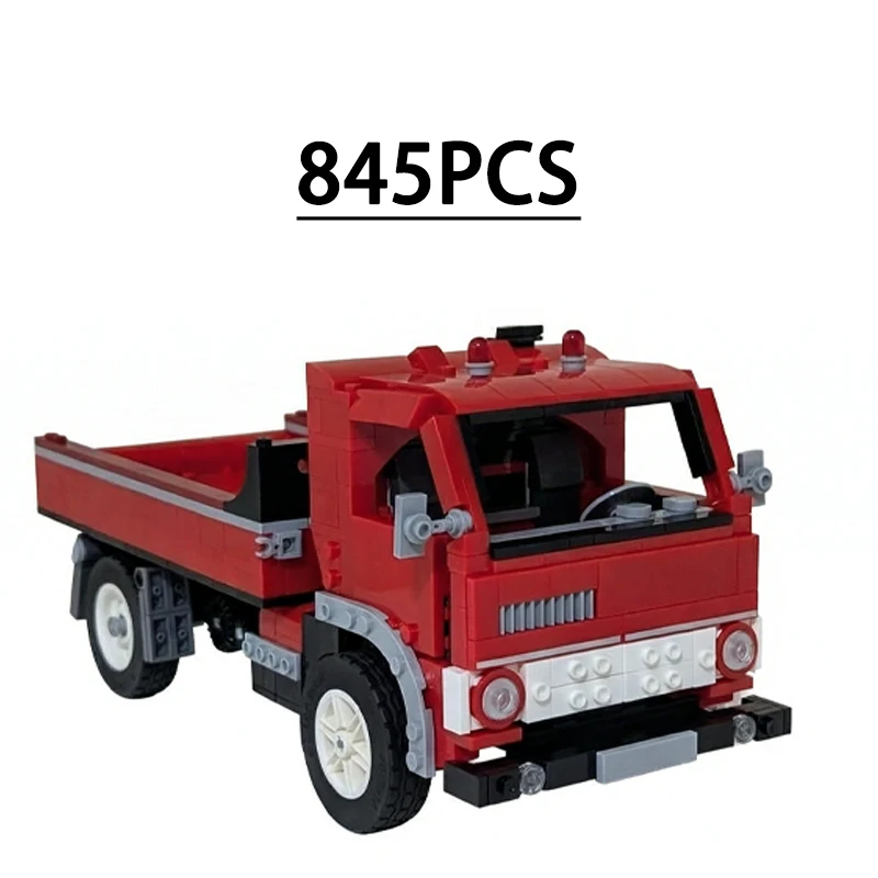 Super Transport Truck Super Track Racing Custom Building Block Car Model 845-Piece Set DIY Birthday Toy Christmas Gift