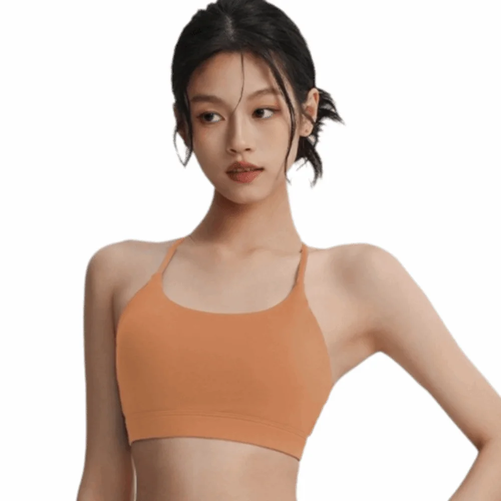 

Widen Band Seamless Women's Sports Bra Breathable with Chest Pad Fashion Yoga Tops Hollow Out Reusable Fitness Gym Bra Gym