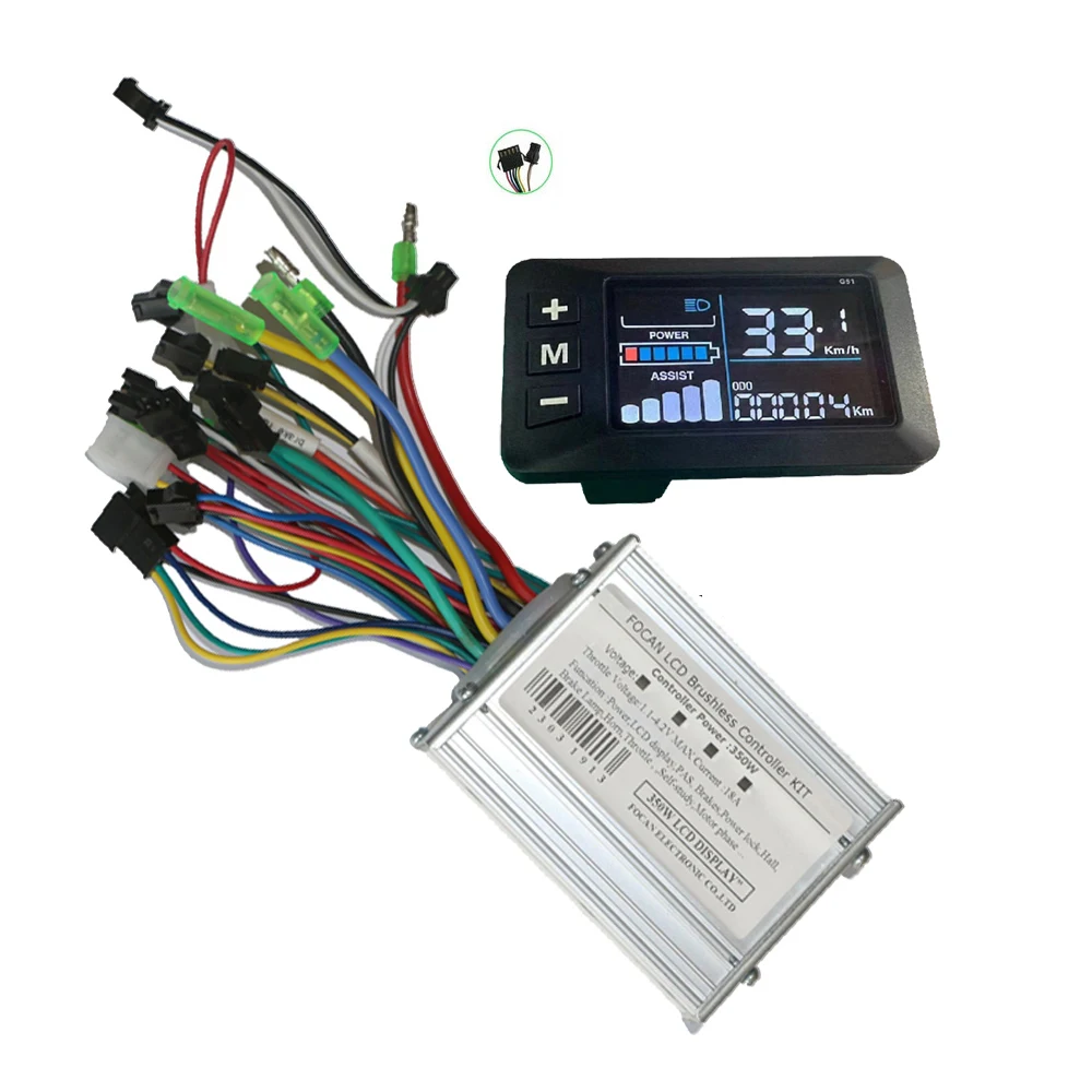 24V 36V 48V 52V 60V 350W 18A BLDC Scooter DC Motor Brushless Controller E-bike electric Bicycle Controller G51 LCD Display