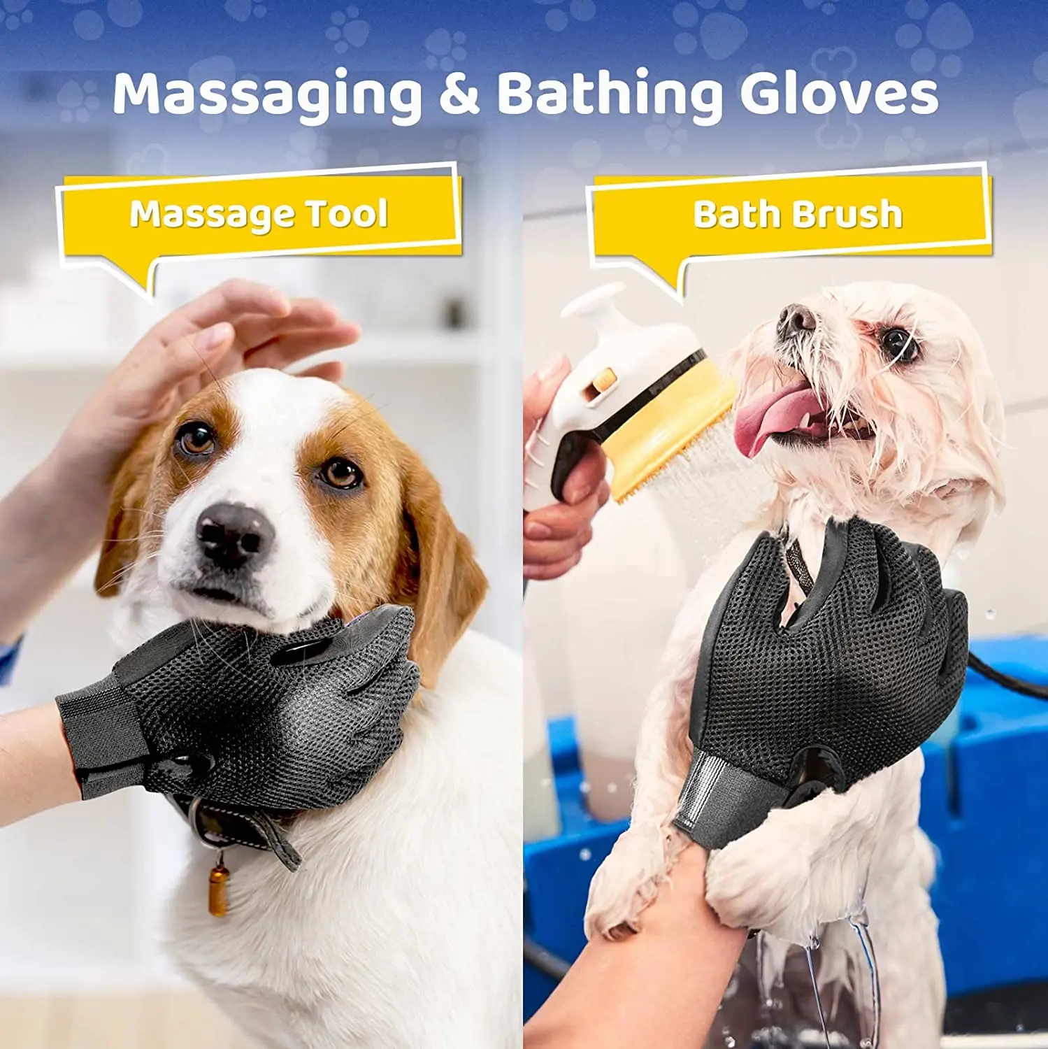 Pet Grooming Glove Efficient Hair Remover Massage shower gloves Mitt Cat Accessories dog Glove for Dogs Cats Pet Products