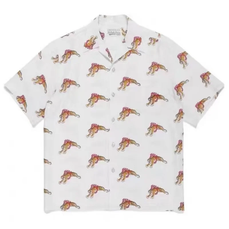 WACKO MARIA Mixed style Summer High-end shirt Embroidery Printing Mens Womens Loose Vintage High-quality Short-sleeved shirt