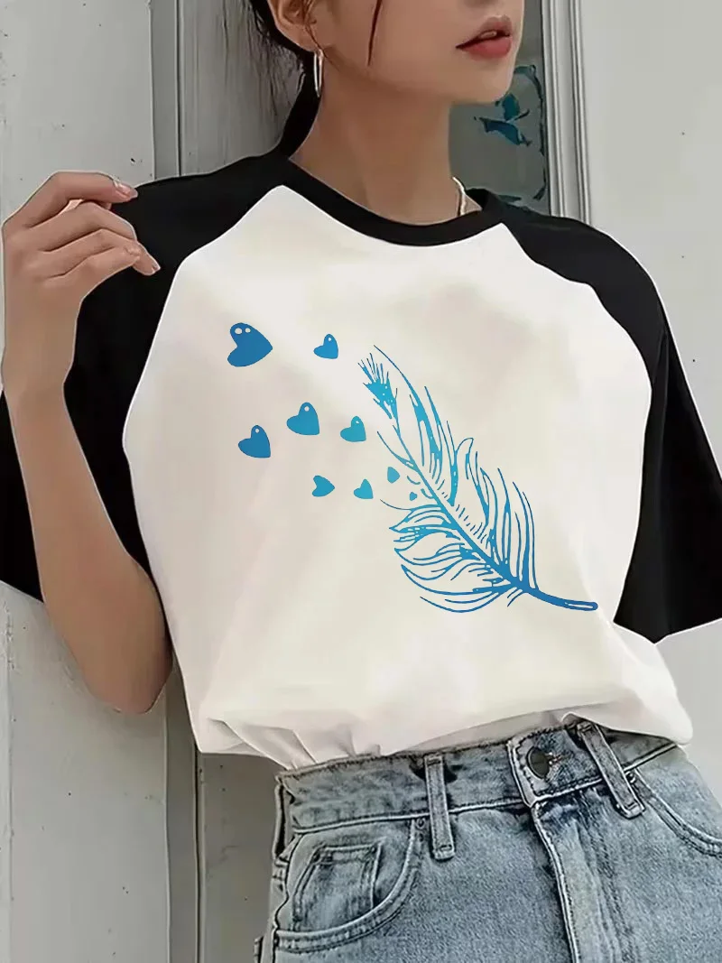 

Graphic Print T-shirt Short Sleeve Crew Neck Casual Tees Tops for Summer and Spring Women's Clothing