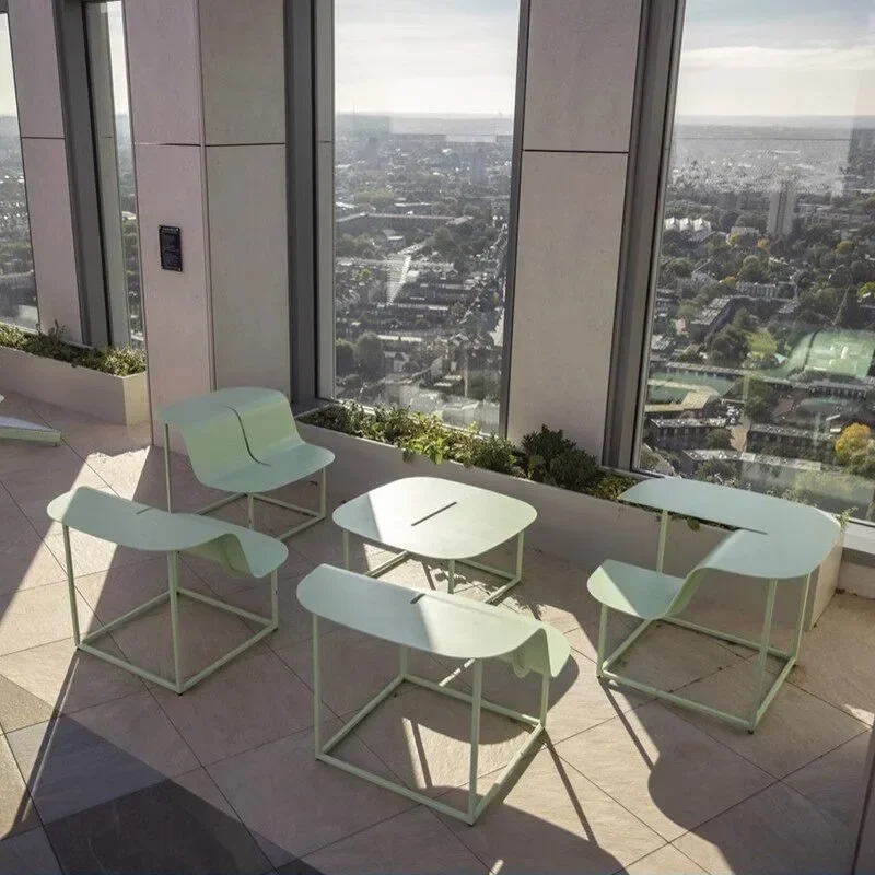 Aluminum color outdoor table and chair combination courtyard terrace hotel leisure