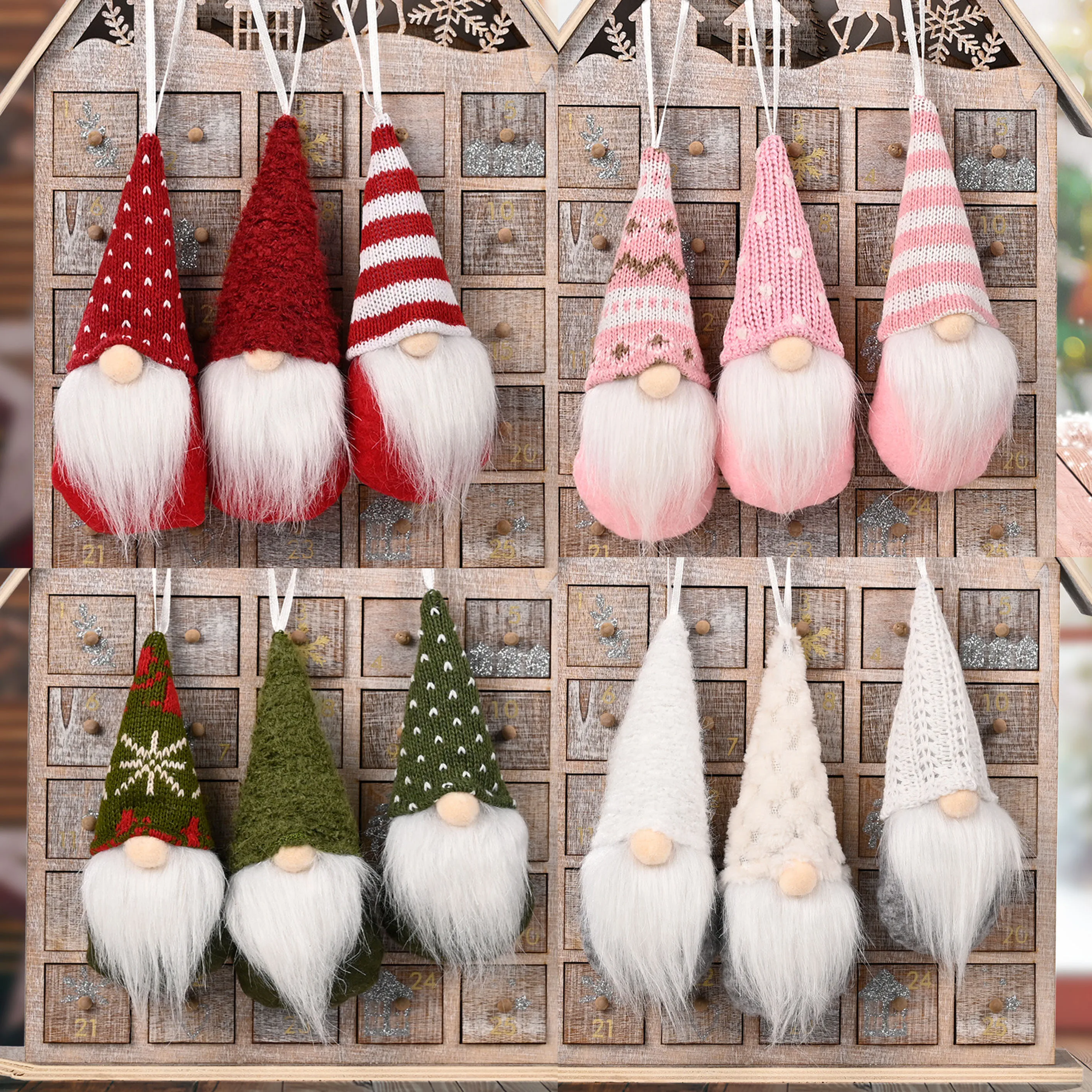 Christmas Faceless Gnomes Plush Doll Santa Claus Xmas Tree Hanging Pendant  for Home Accessories Decor New Year Kid Gifts