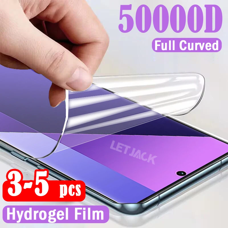 

3-5Pcs Full Curved Hydrogel Film For Xiaomi Redmi Note 13 14 Pro Plus Screen Protectors For Mi Civi 2 3 4 Pro 14 Civi Not Glass