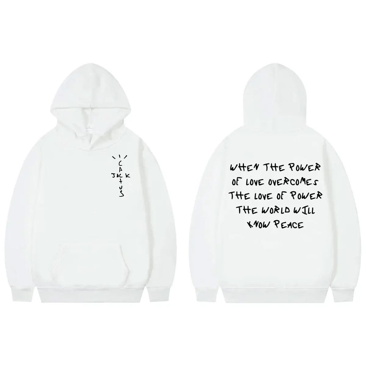 When The Power of Love Overcomes Hoodie Cactus Jack Concert Tour Pullovers Men's Women's Fashion Hip Hop Rap Hooded Sweatshirts