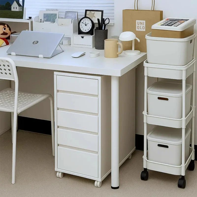 Drawer type crevice table file cabinet mobile bedroom expansion small cabinet