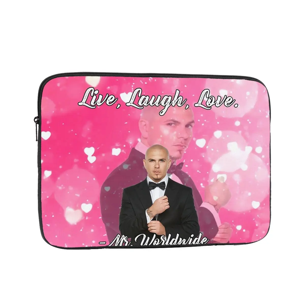 Mr. Worldwide Says To Live Laugh Love Pink Notebook Laptop Bag 10 12 13 15 17 Inch NotebookTablet Shockproof Case Bag
