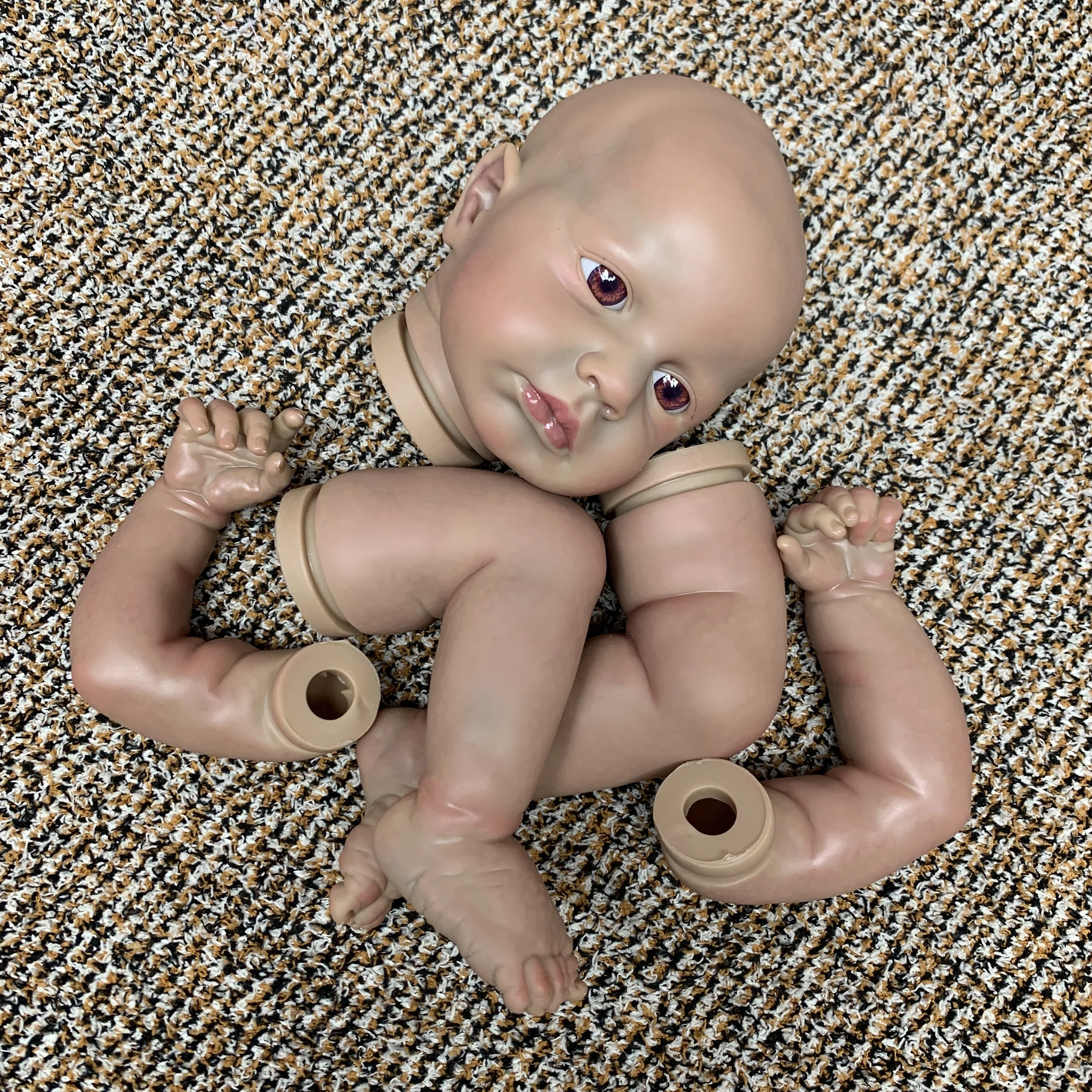 18 Zoll unmontiertes Loulou-Kit Reborn bemalt und unbemalt DIY Reborn-Puppen-Kits Teile Soft Touch lebensechte echte Bebe Reborn