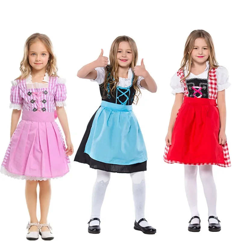 

XS-XL Kids Oktoberfest Uniform Beer Baby Girl Fantasia Cospaly Party Dress Child Girl Performance Costumes