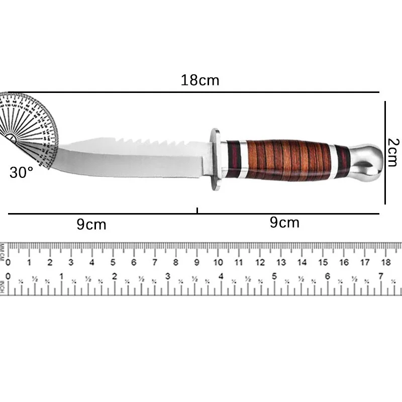 Wilderness camping knife, wilderness survival knife, portable knife, outdoor high hardness multifunctional hiking knife