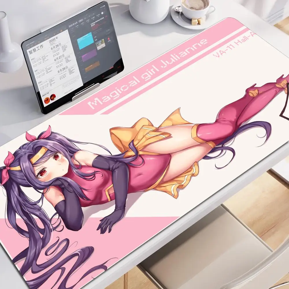 Mouse Pad Cute HD DeskPad Extended Gaming Keyboard Mats Large 90x40cm XXL Gamer Cyber style adventure game VA-11 Hall-A Mousepad