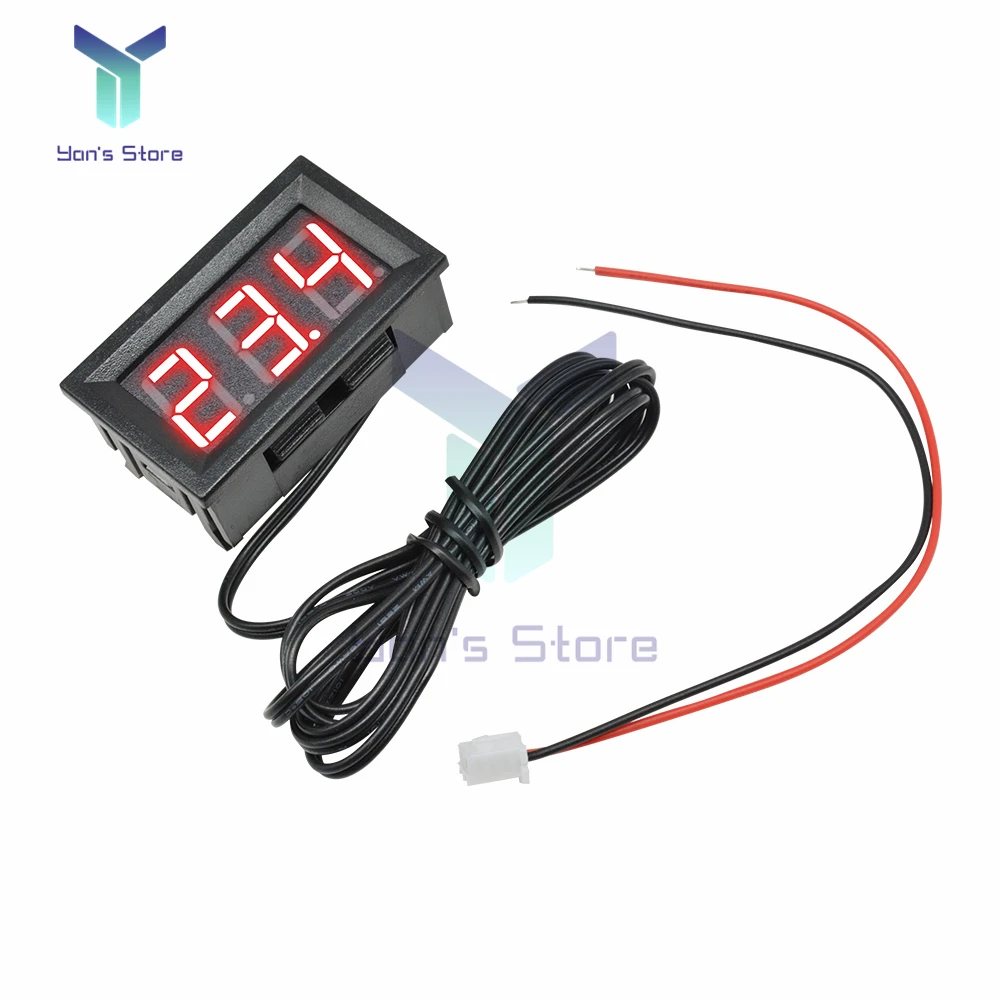 DC 4-30V Mini Digital LED Thermometer for 12V Car Temperature Monitor Panel Meter Measuring Range -50-120C + Temperature Probe