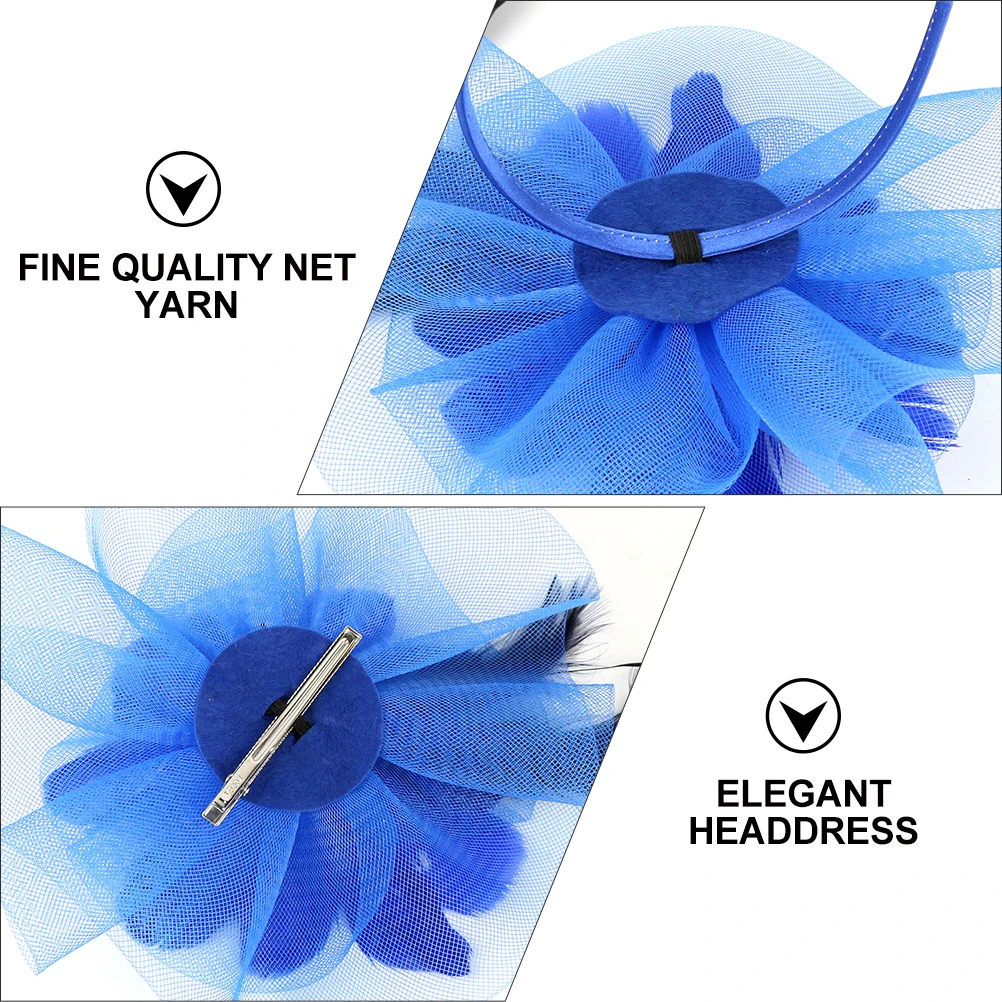 

1 шт., элегантная заколка для волос, головной убор из сетчатой пряжи, вечерние головные уборы, креативный танцевальный декор для волос, головной убор