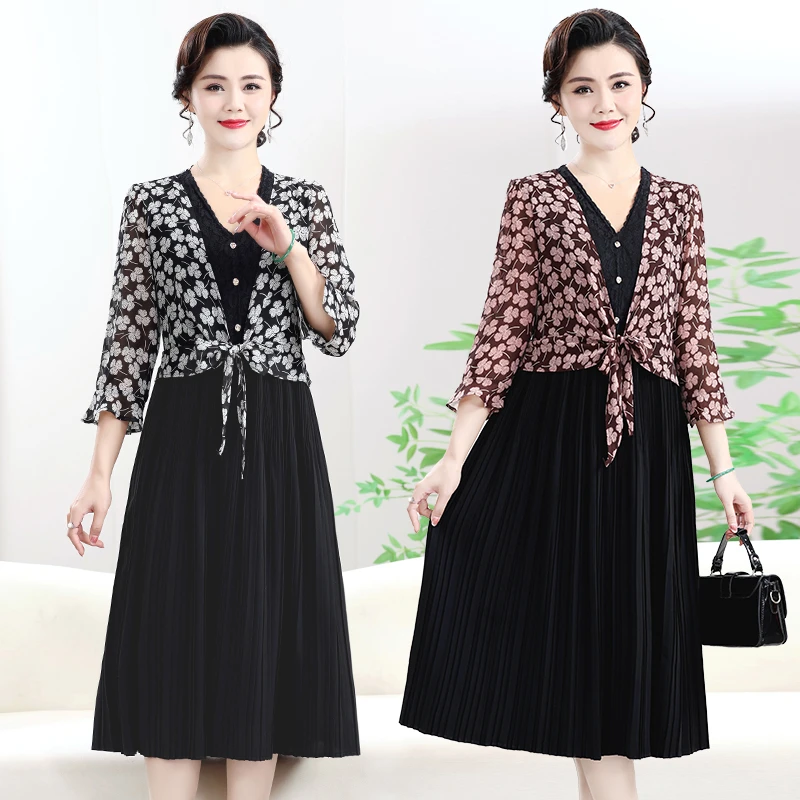 

Women Summer Korean Fashion Dot Print V Neck Slim Party Elegant Dresses Sleeveless Midi Dress Black Lace Up Shirt Sets Vestidos