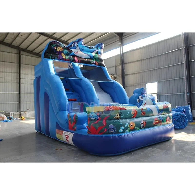 Wholesale Price Inflatable Slides Shark Design Waterslide Inflatable Pool Slide Inflatable Water Slide Dry Slide for Kids Adults
