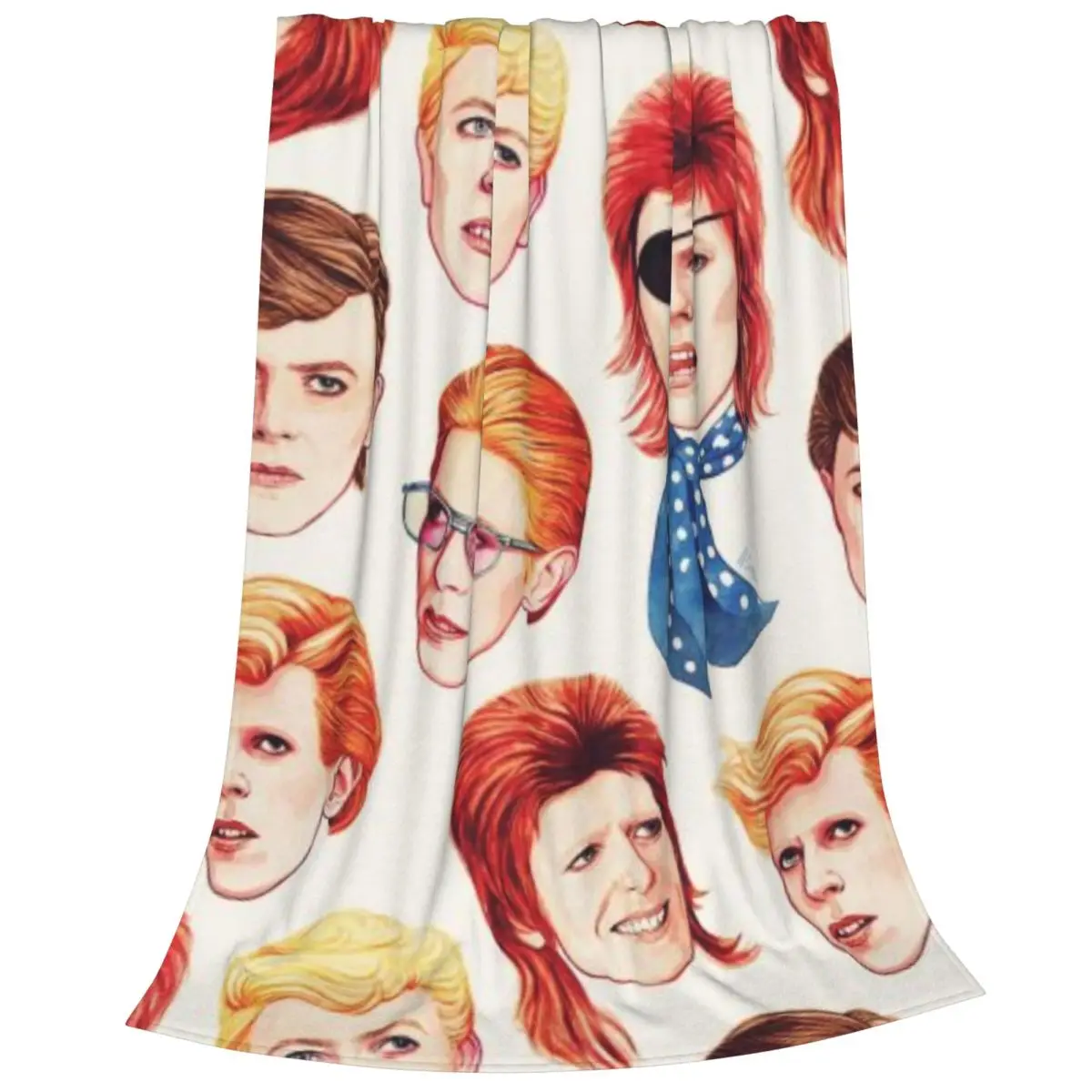 Star Single Davids Bowies Blanket Flange Textile Decor Portable Super Soft Throw Blankets for Home Office Plush Thin Quilt