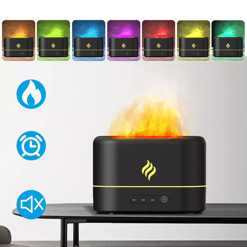 3D Flame Air Diffuser Humidifier, Upgraded Scent Diffuser for Essential Oils,Auto-Off Function for Room Home Office