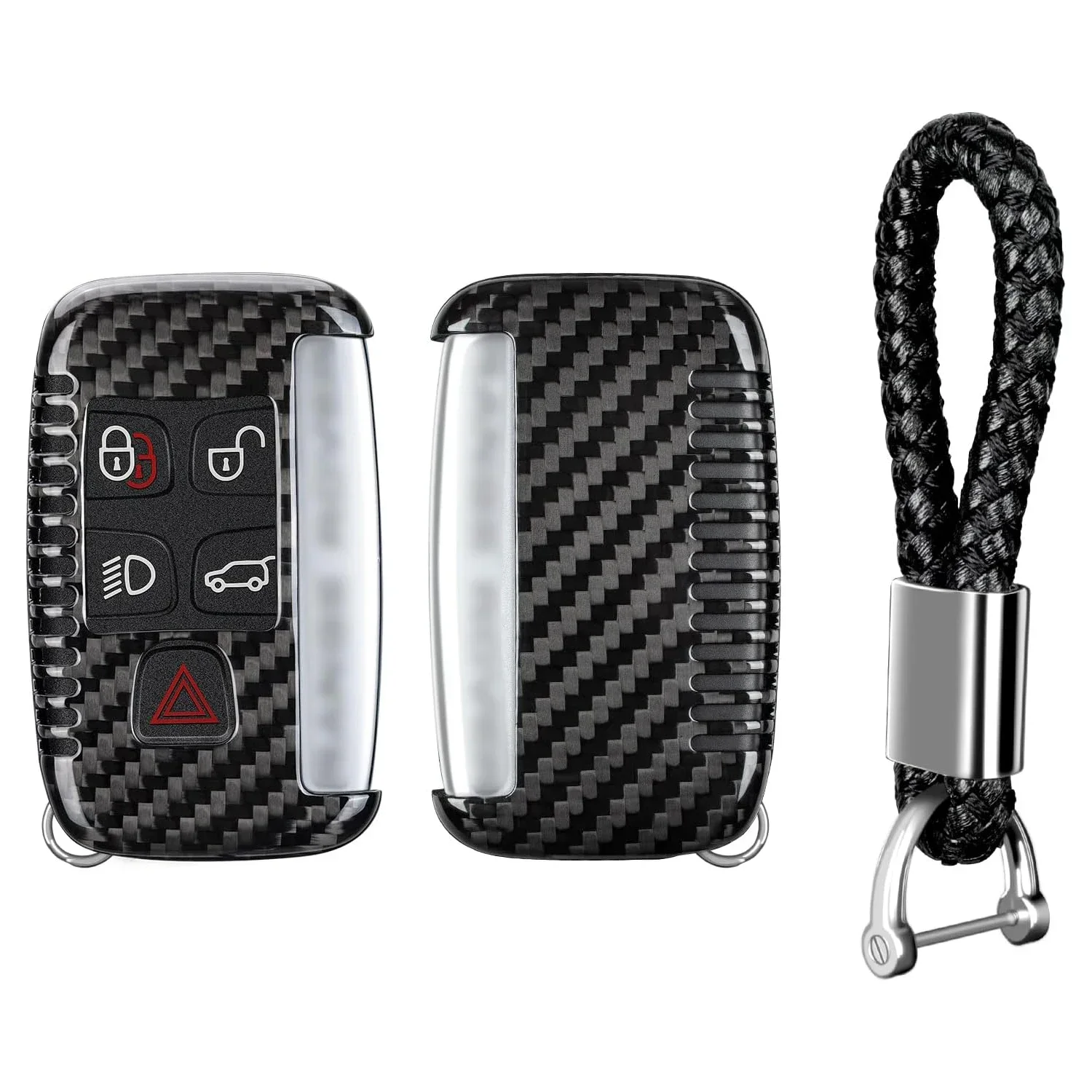 

Carbon Fiber Key Fob Cover For Land Rover Range Rover Dsicovery LR4 HSE, Key Case Shell For Jaguar E-Pace F-Pace F-Type XE XJ