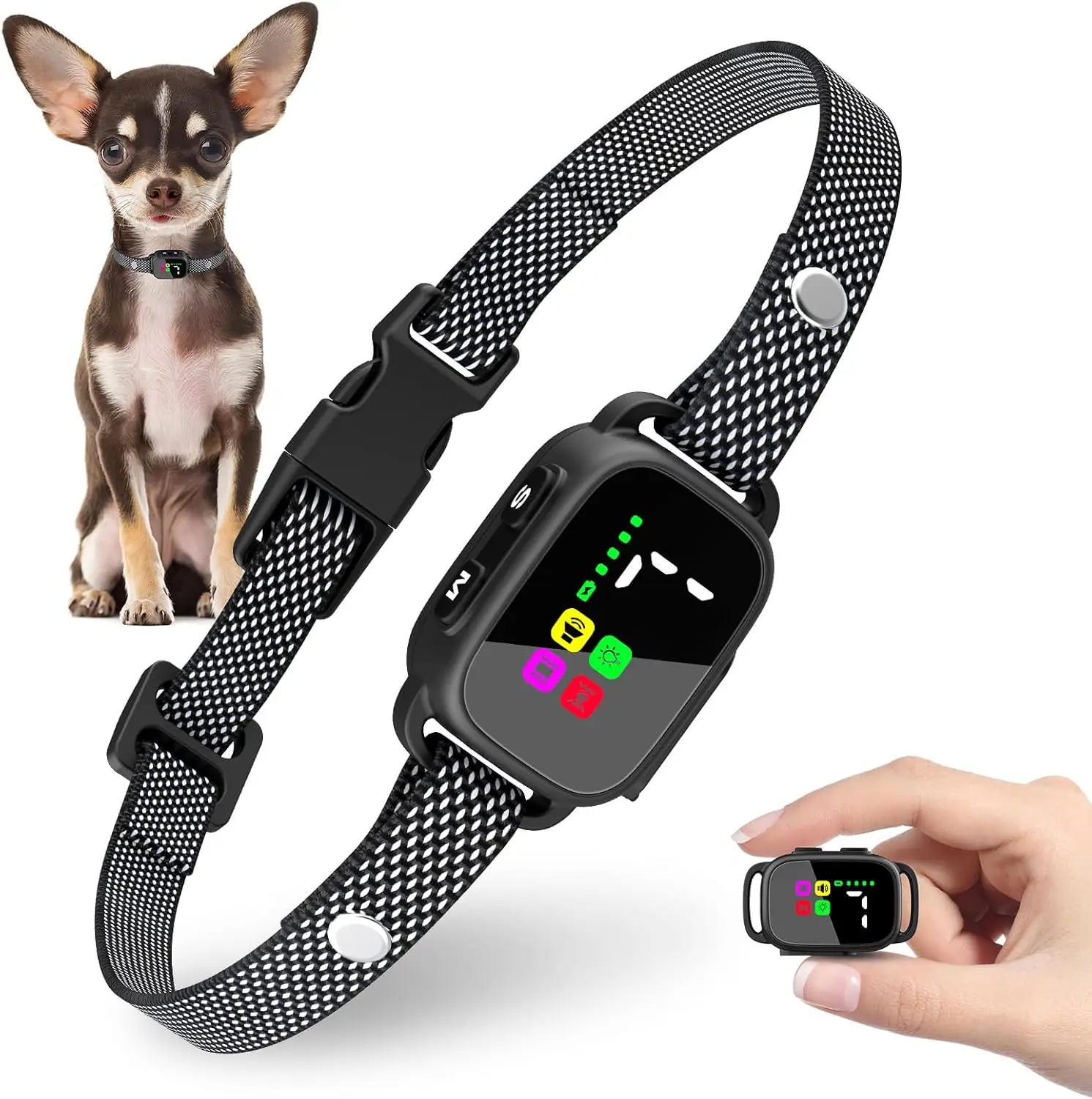 

Automatic Barking Dog Collar Rechargeable & Adjustable Bark Collar for Dog Waterproof Dog Training Equipment Fits All Dogs