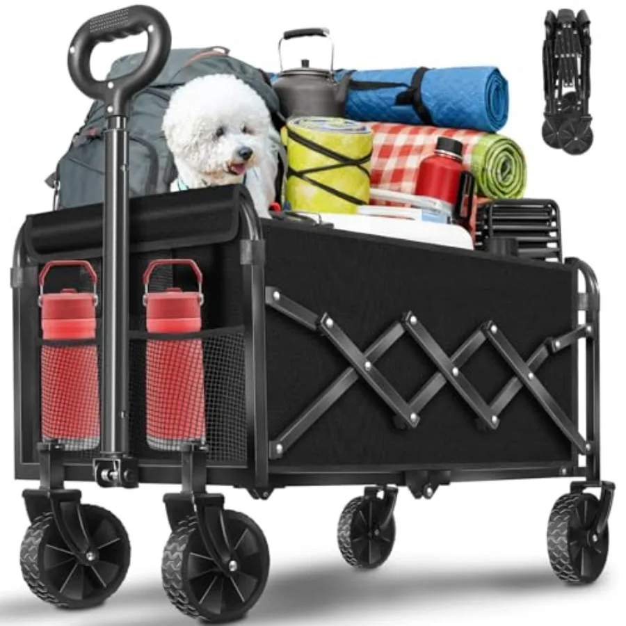 

Складная тележка-вагончик с регулируемой ручкой, портативная тележка для покупок и перевозки грузов