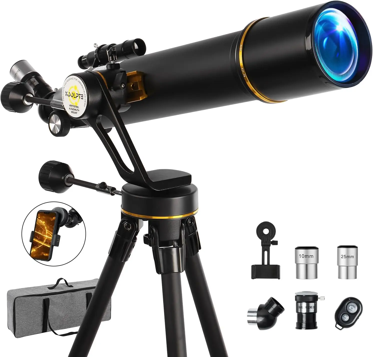 

90mm Aperture 700mm - Vertisteel AZ Mounting Base, Highly Adjustable Telescope, Ideal Telescope for Astronomers, Adults & Kids