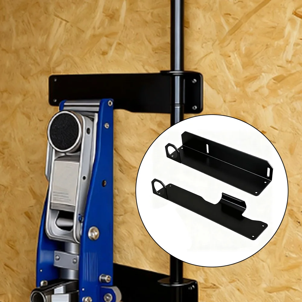 Zestaw metalowych wsporników do montażu na ścianie przyczepy i garażu, do pionowego przechowywania, zapewniający porządek i łatwy dostęp do podnośników.