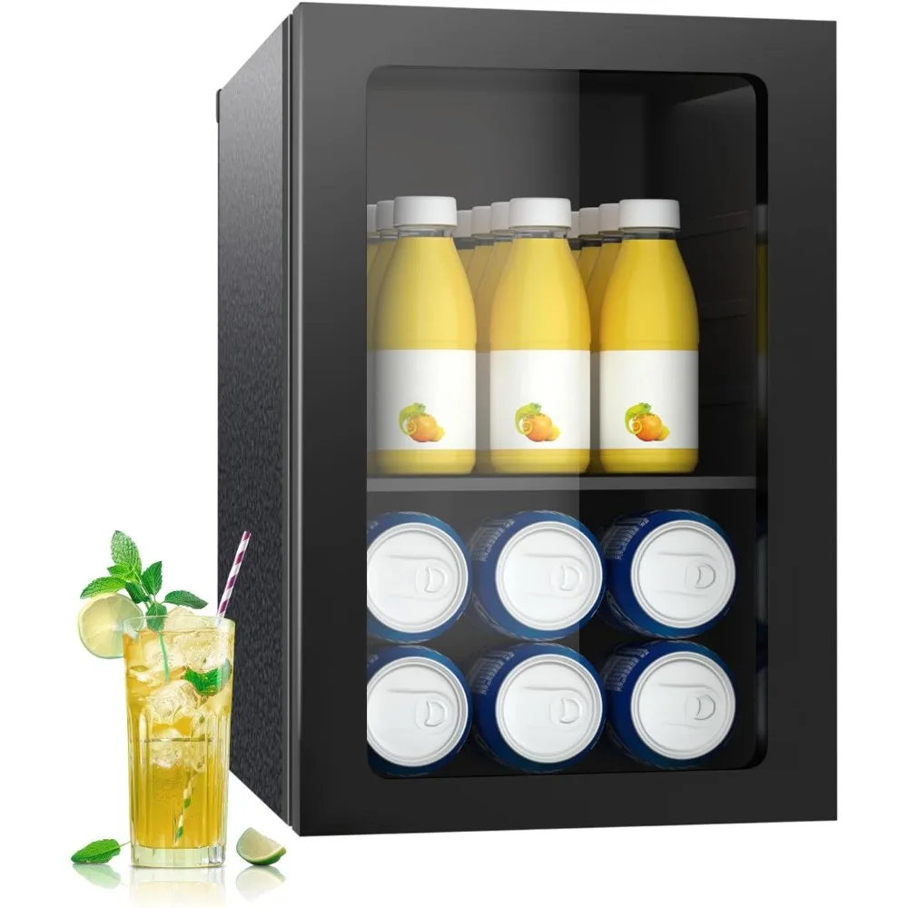 مبرد ثلاجة مشروبات 0.9 قدم مكعب، ثلاجة صغيرة 20 علبة مع باب زجاجي، ومفتاح يمكن التحكم في درجة الحرارة للصودا والبيرة o #1