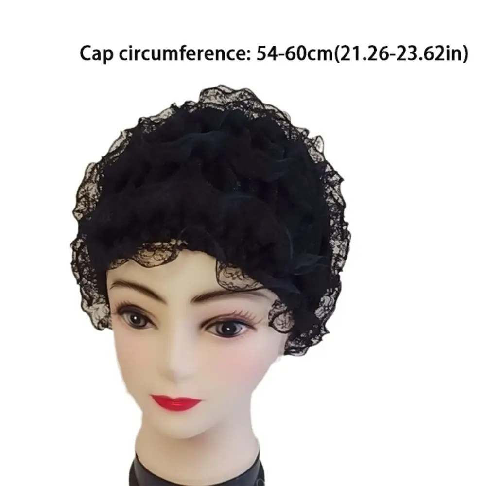 새로운 레이스 랩 여성 터번 모자 통기성 메쉬 보닛 모자 아크릴 섬유 헤드 랩 캡 선물