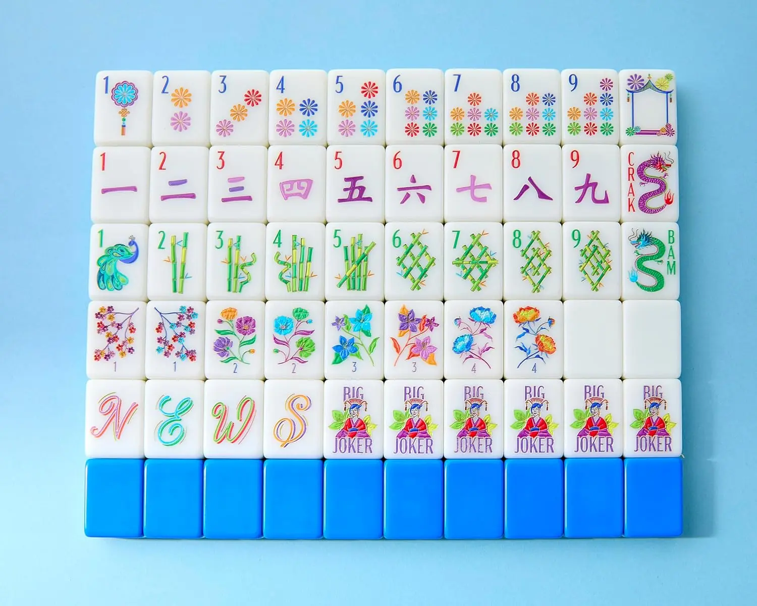 

Blossom Mahjong Tiles Set for Games, Durable & Stylish Design