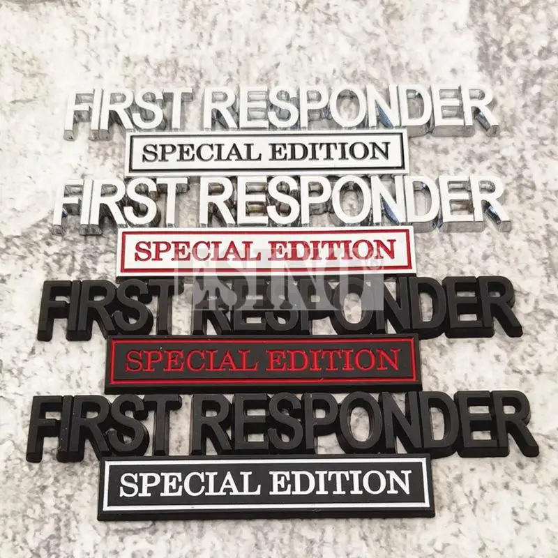 Car Styling 3D First Responder Special Edition Metal Chrome Zinc Alloy Adhesive Emblem Decorative Badge Decal Auto Accessory