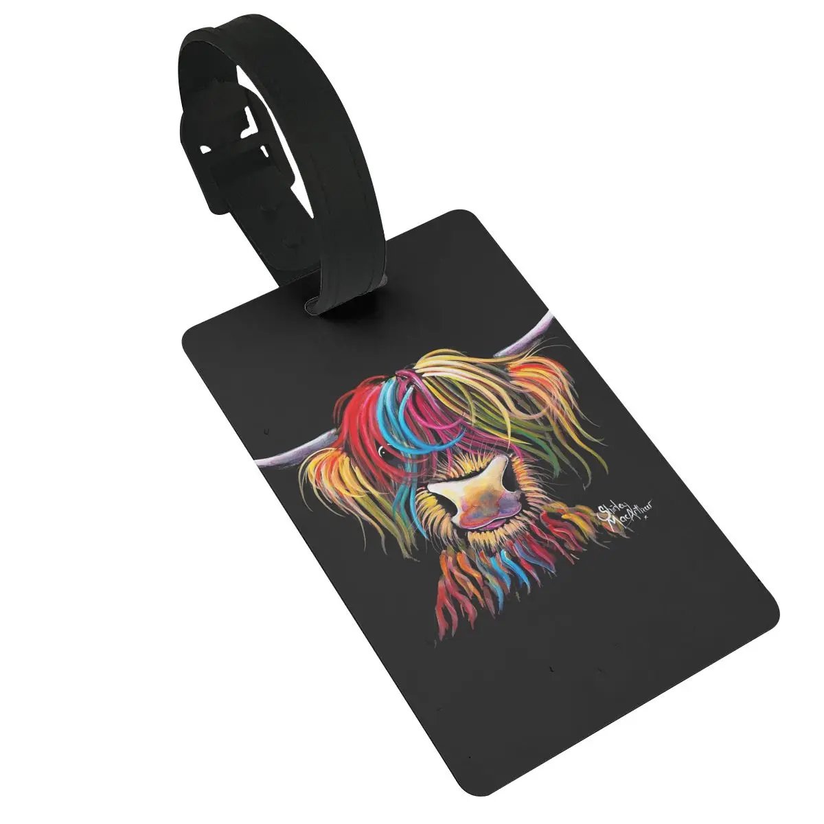

Scottish Highland Cows Luggage Tags Suitcase Accessories Travel PVC Baggage Boarding Tag Portable Label Holder ID Name Address