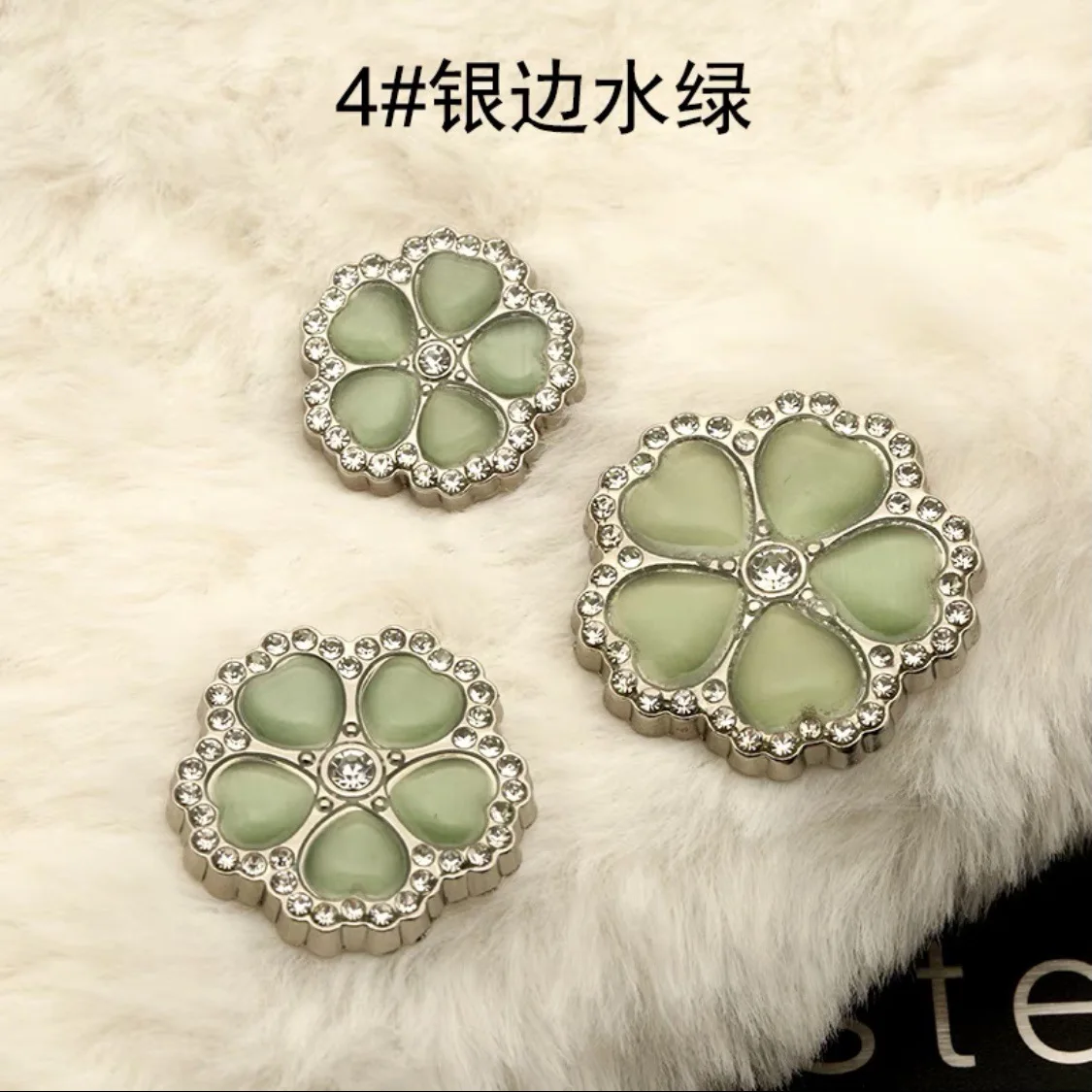 6Pcs High Quality Flower Diamond Rhinestone Metal Buttons Fashion Coat Women\'s Jacket Suit Button Decoration