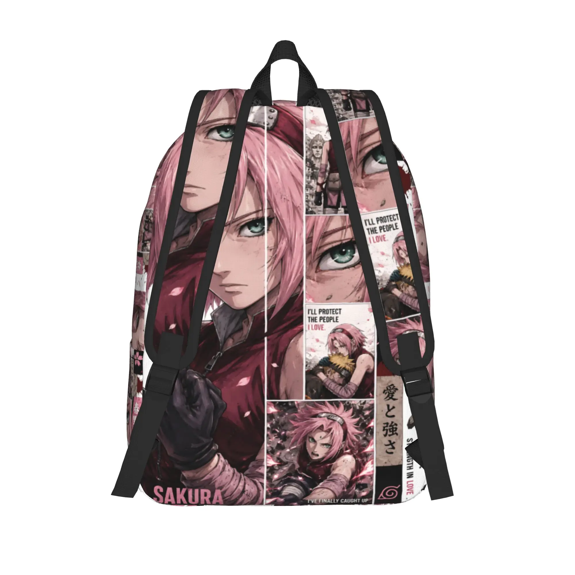 Fashion Naruto Anime Theme Backpack Sakura Mochilas Classic For School Large Capacity Rucksack