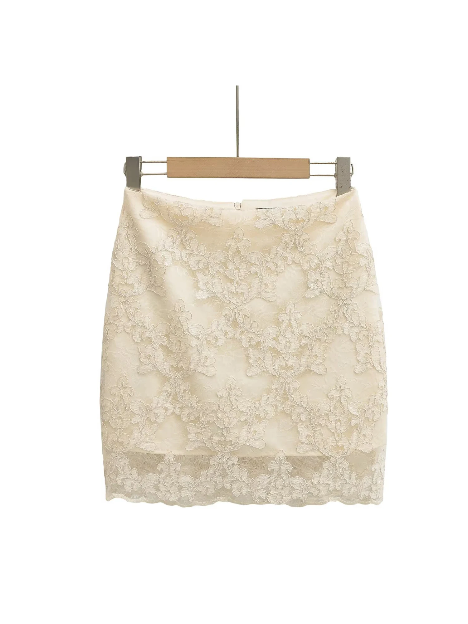 Women Apricot Mini Wrap Skirt 2000s Vintage Korean Style Y2k Gyaru A-line Lace Skirt Harajuku High Waist Skirts Clothes Spring