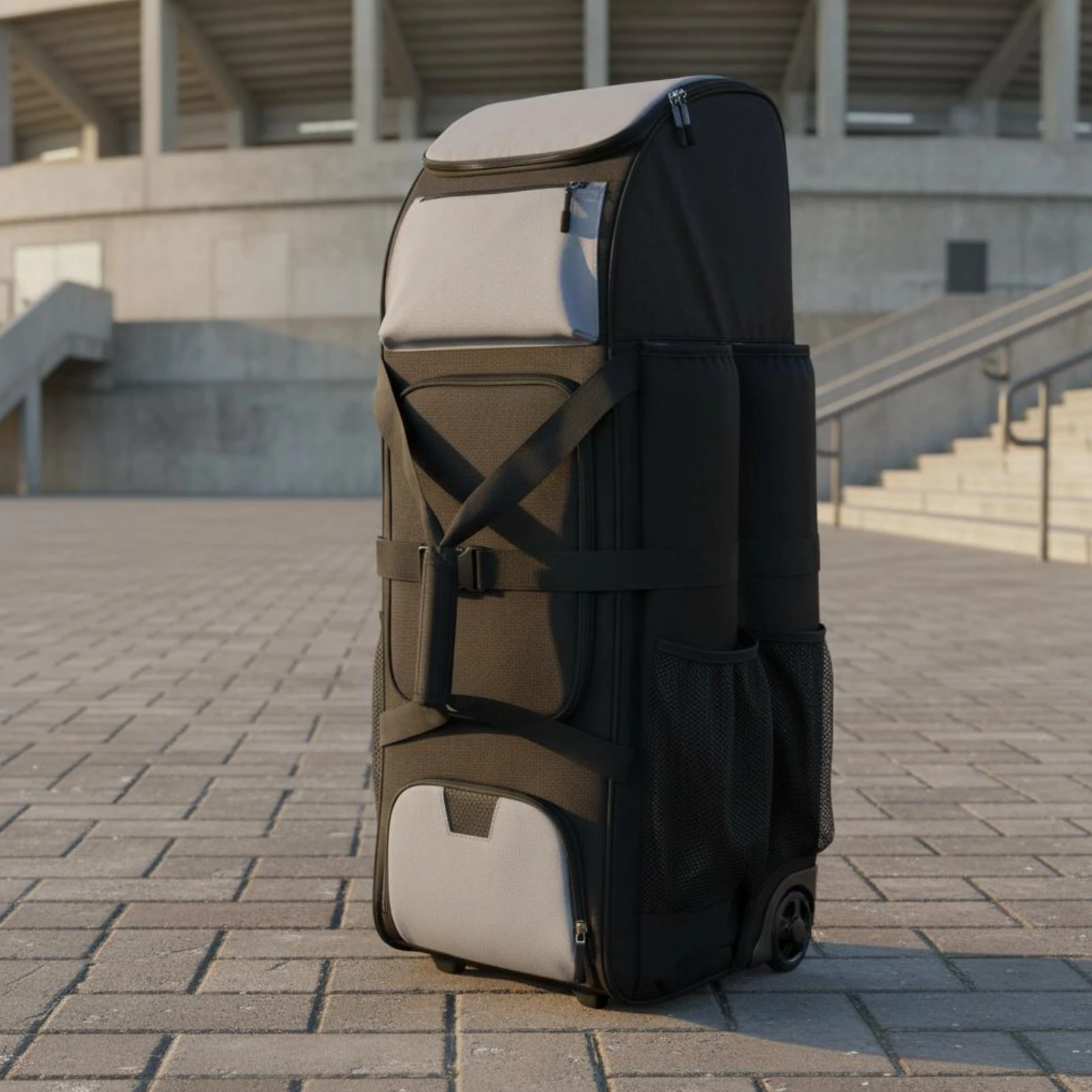 Rolling Sports Bag with Smooth Wheels Athletic Gear Storage Wear-resistant Bottom for Everyday Travel